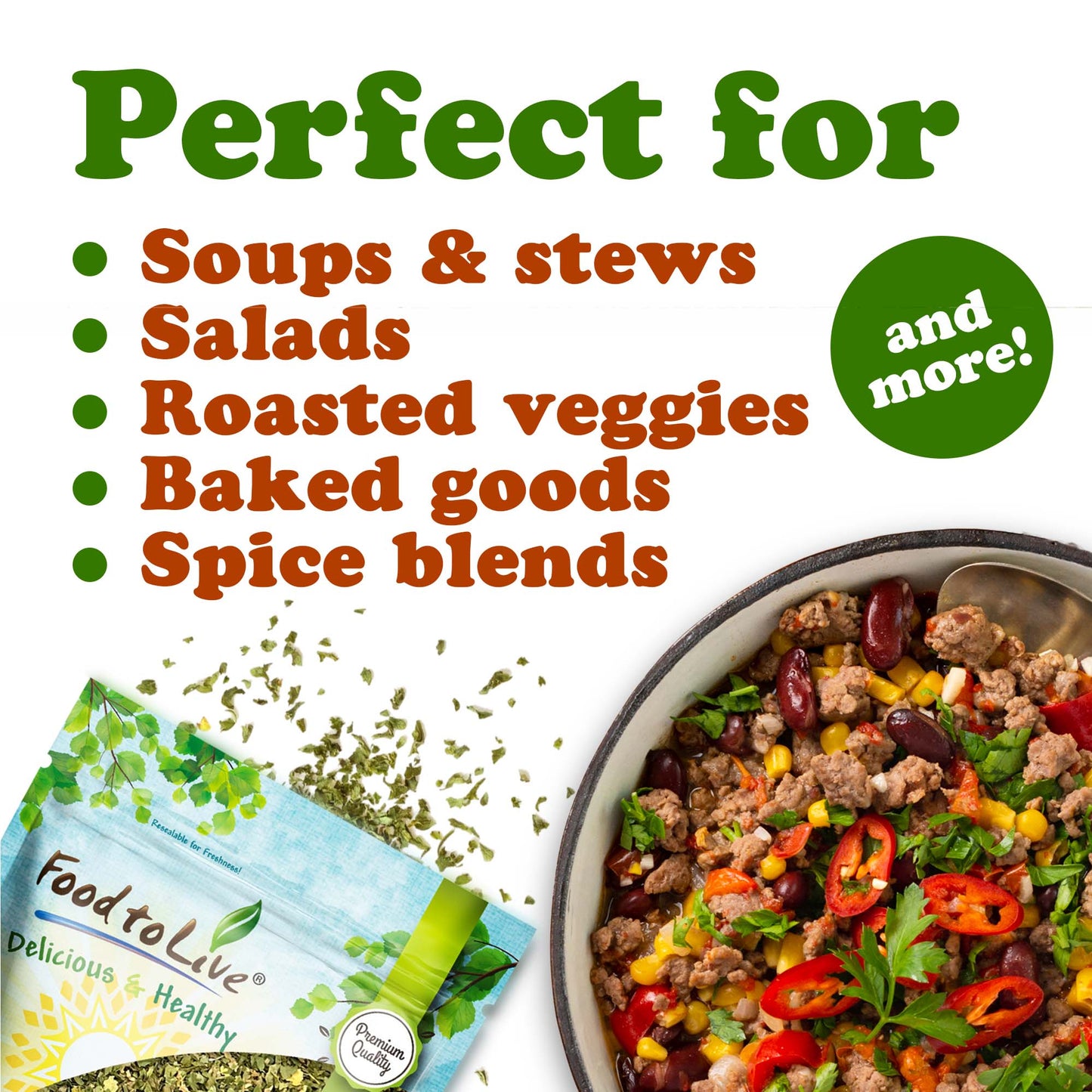 Flat Parsley Flakes – Kosher, Vegan, Bulk – by Food to Live