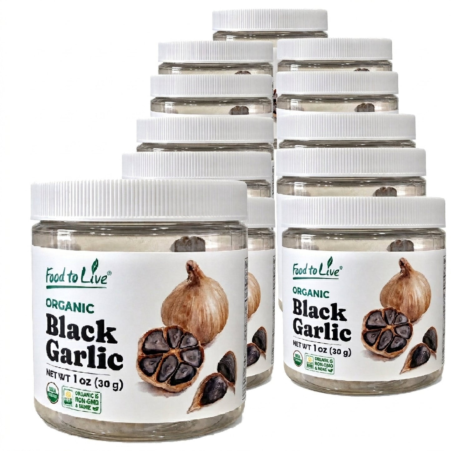 Organic Black Garlic, 30 g - Whole Bulb Produced by Natural Fermentation - by Food to Live