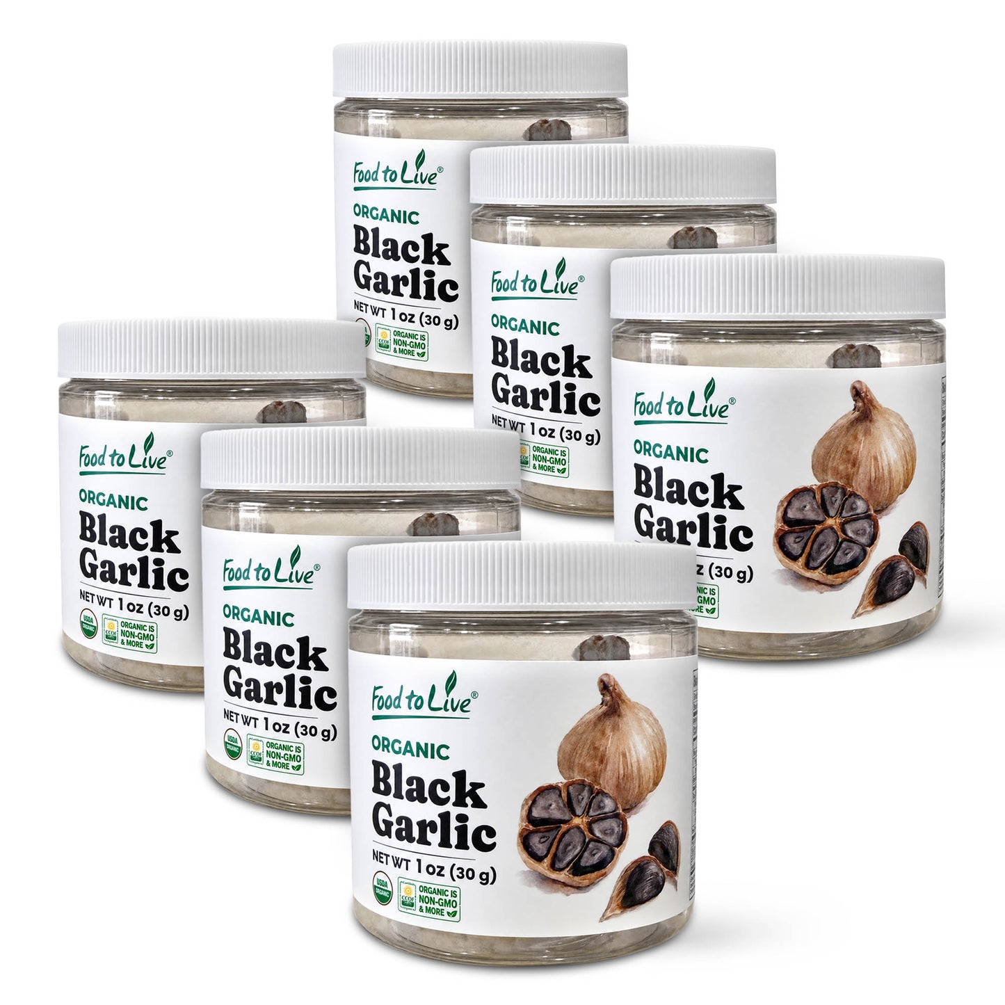 Organic Black Garlic, 30 g - Whole Bulb Produced by Natural Fermentation - by Food to Live