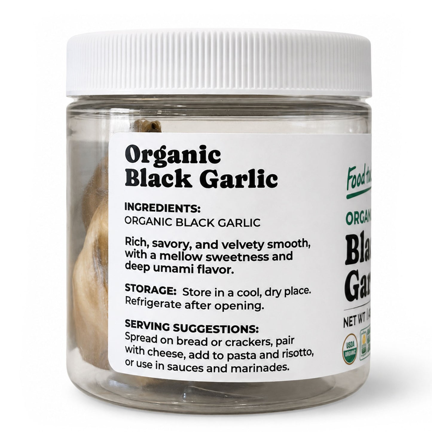 Organic Black Garlic, 30 g - Whole Bulb Produced by Natural Fermentation - by Food to Live