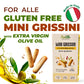 For Alle Gluten Free Mini Grissini with Extra Virgin Olive Oil, 6x1.05 oz (6.34 oz) – Oven-Baked. Vegan. Cholesterol-Free