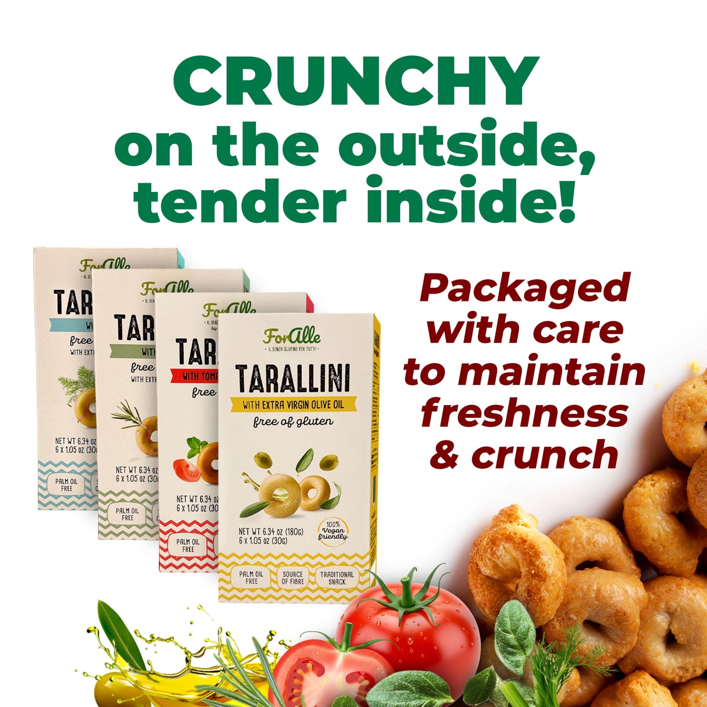 For Alle Gluten-Free Tarallini Bundle, Set of 4 – Oven-Baked. Vegan. Cholesterol-Free.