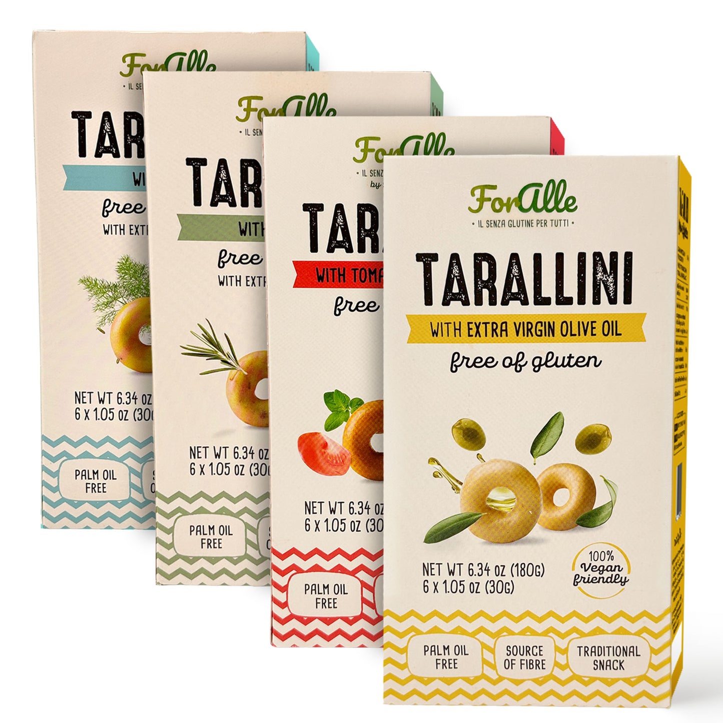 For Alle Gluten-Free Tarallini Bundle, Set of 4 – Oven-Baked. Vegan. Cholesterol-Free.