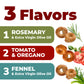 For Alle Gluten-Free Tarallini Bundle, Set of 3 – Traditional Italian Pugliese Snack with Fennel, Rosemary, Tomato and Oregano.