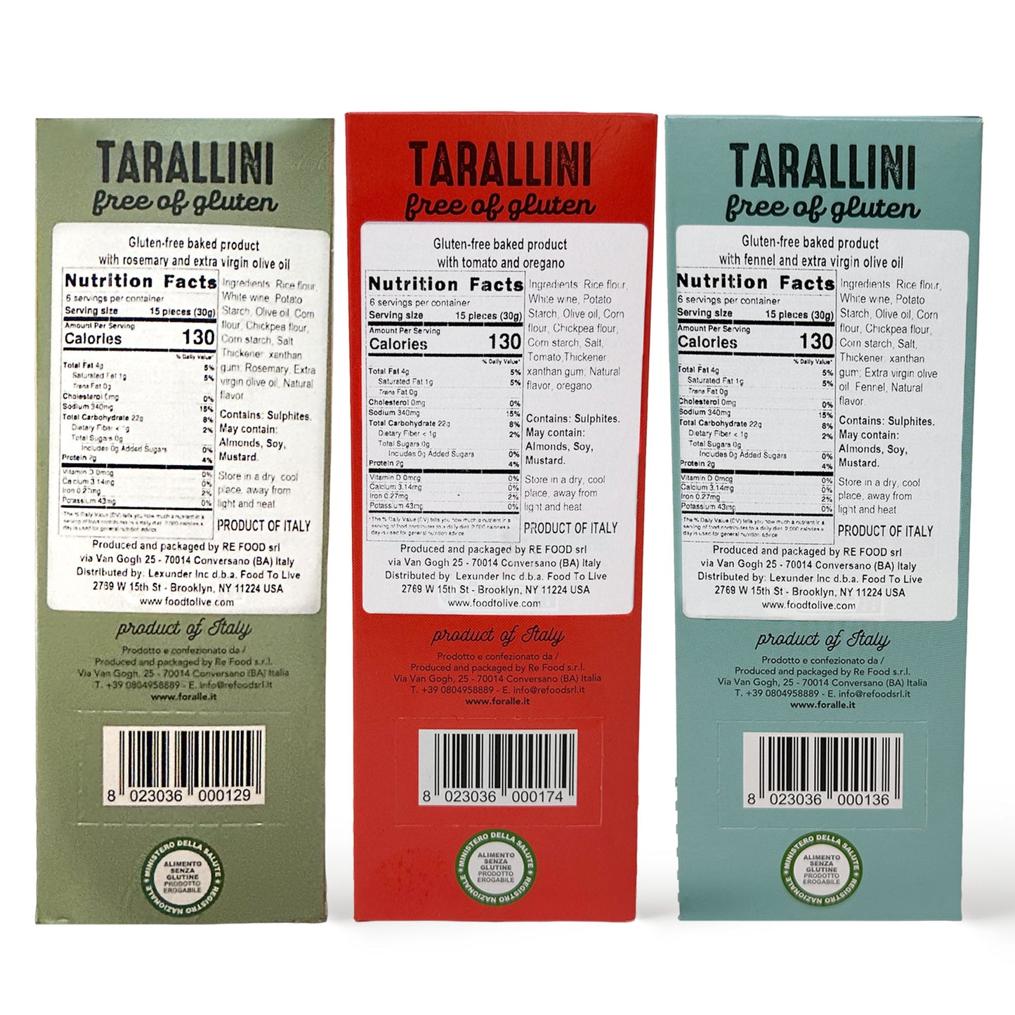 For Alle Gluten-Free Tarallini Bundle, Set of 3 – Traditional Italian Pugliese Snack with Fennel, Rosemary, Tomato and Oregano.