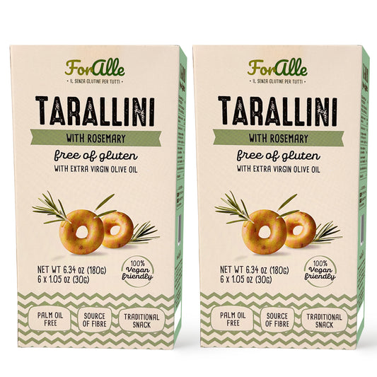 For Alle Gluten Free Tarallini with Tomato and Oregano, 6x1.05 oz (6.34 oz) – Oven-Baked. Vegan. Cholesterol-Free