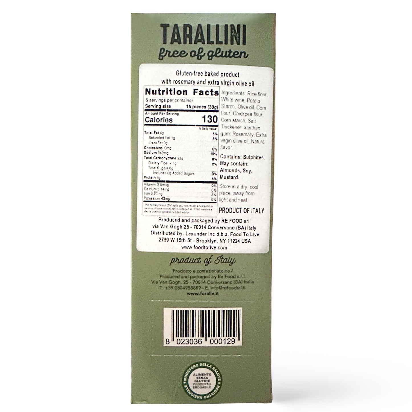 For Alle Gluten Free Tarallini with Tomato and Oregano, 6x1.05 oz (6.34 oz) – Oven-Baked. Vegan. Cholesterol-Free