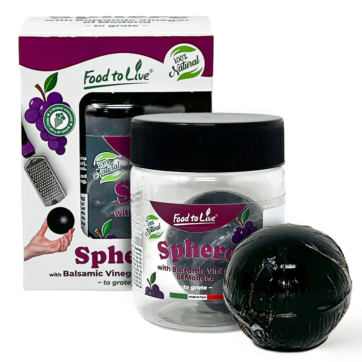 Sphere with Balsamic Vinegar of Modena, 75g (2.64 oz) – Vegan – by Food to Live