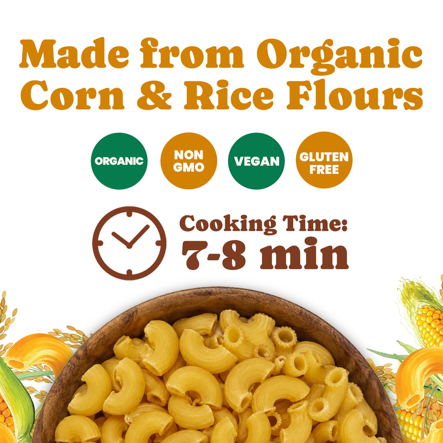 Gluten-Free Organic Corn and Rice Chifferini Pasta, 8.8 oz (250g) - by Food to Live