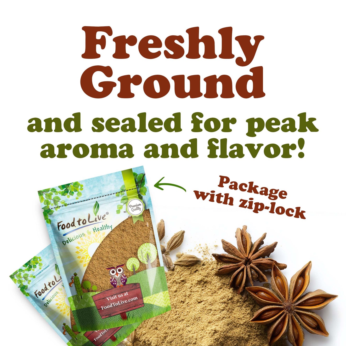 Ground Anise – Kosher, Vegan, Bulk  – by Food to Live