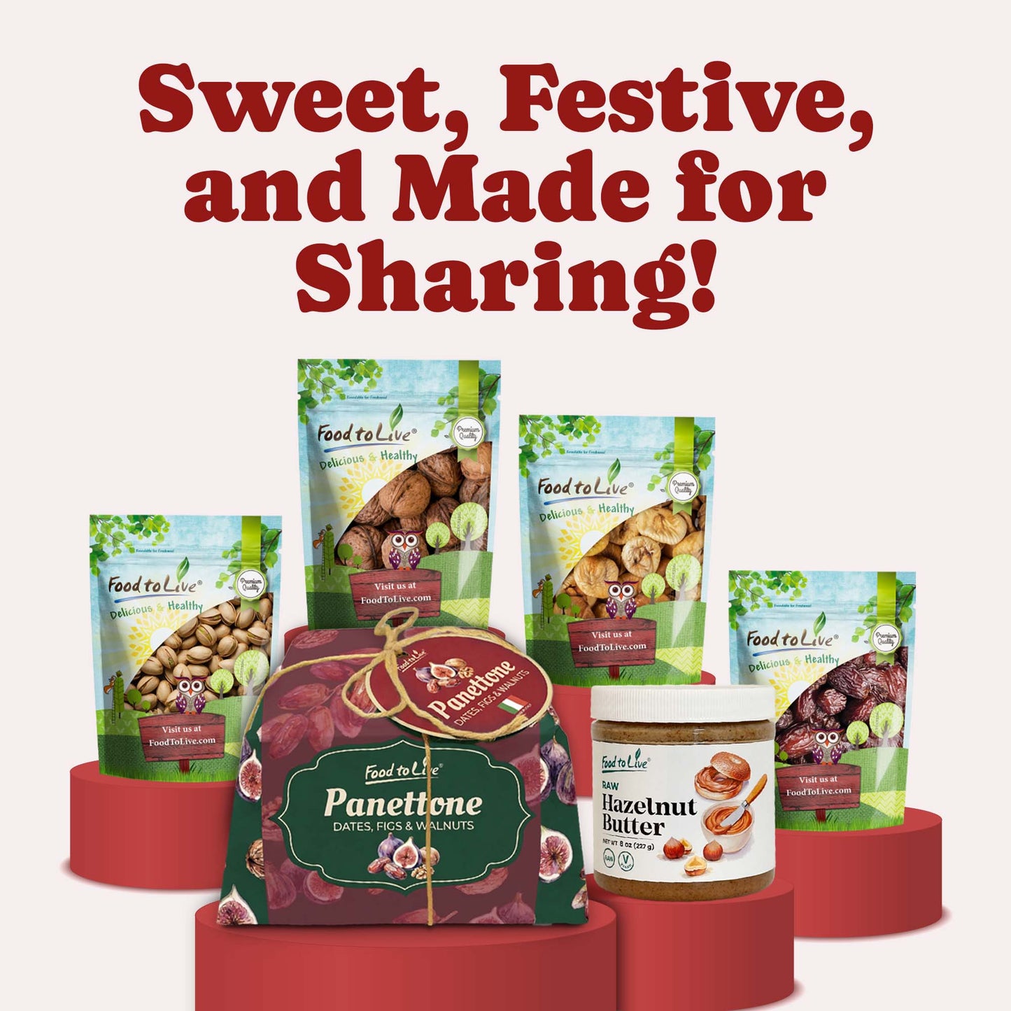 Holiday Panettone and Nuts Collection Basket -  by Food to Live