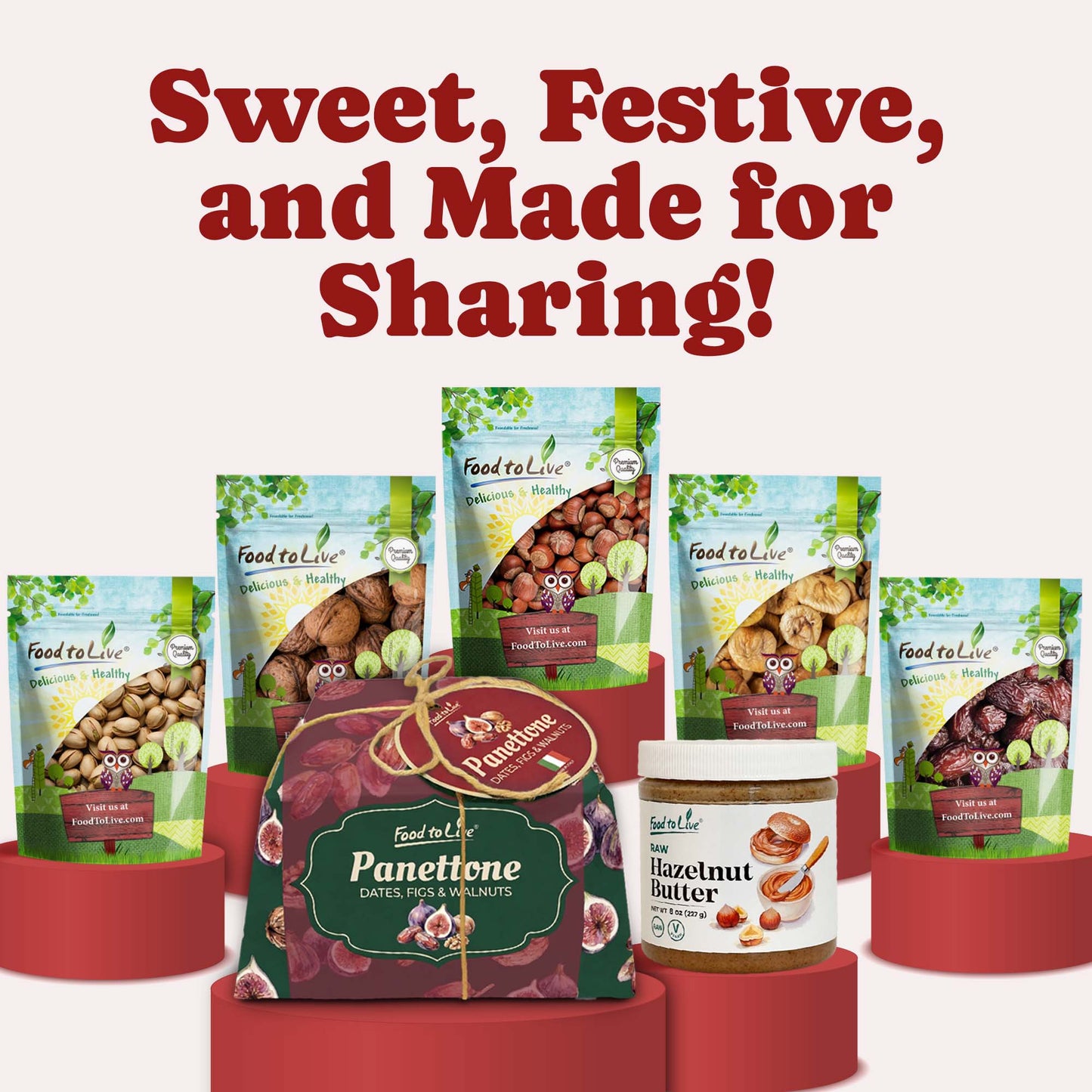 Holiday Panettone and Nuts Collection Basket -  by Food to Live