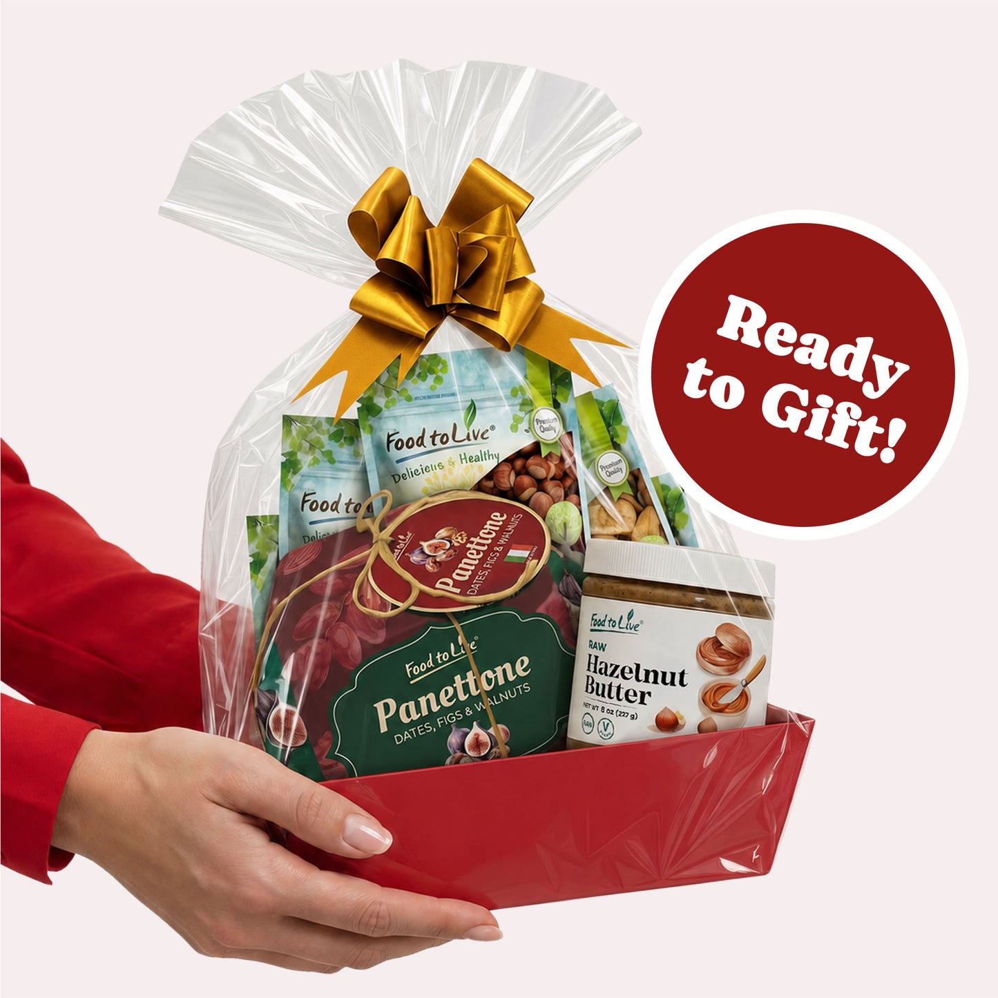 Holiday Panettone and Nuts Collection Basket -  by Food to Live