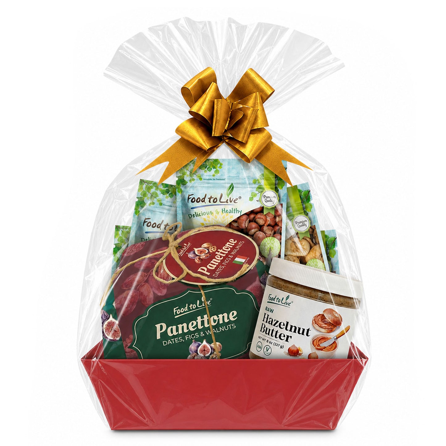 Holiday Panettone and Nuts Collection Basket -  by Food to Live