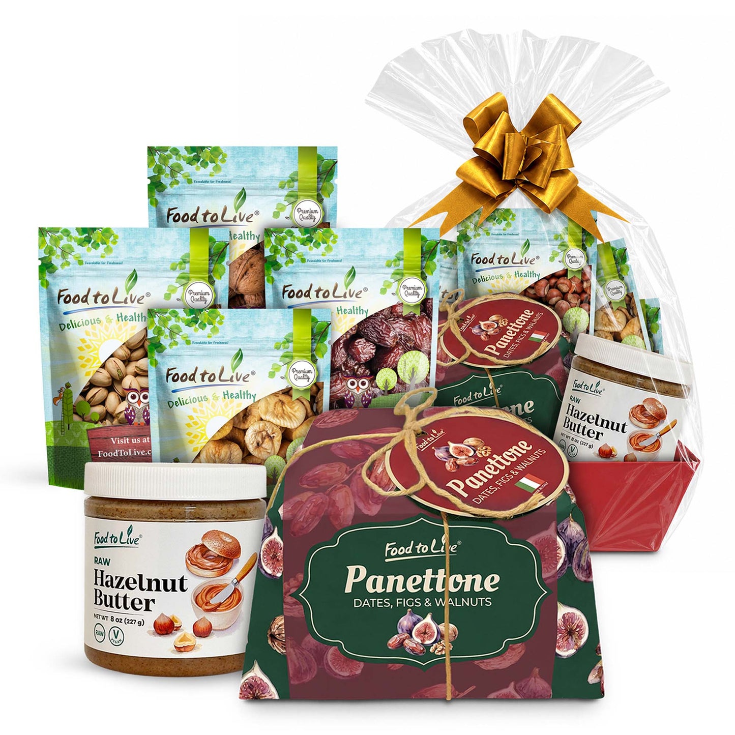 Holiday Panettone and Nuts Collection Basket -  by Food to Live