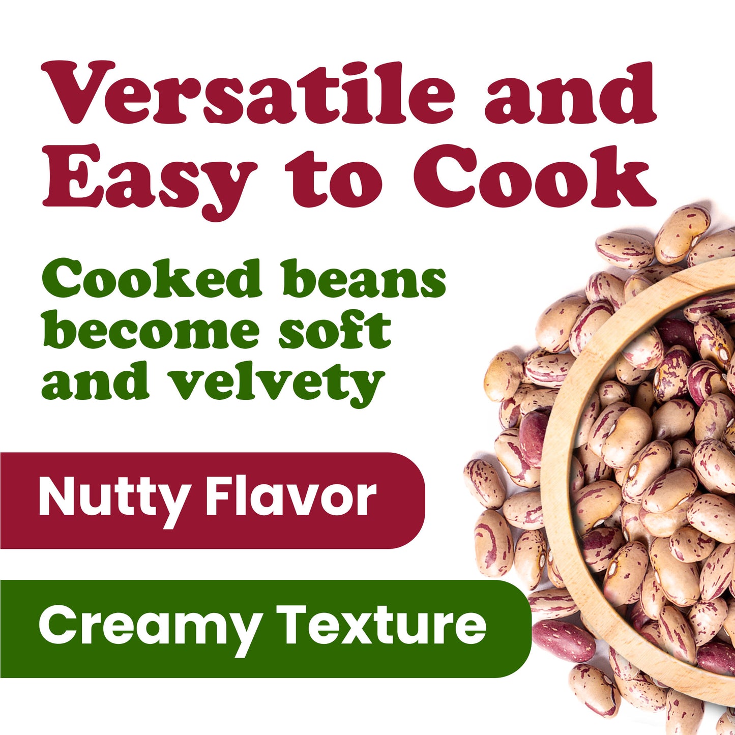 Italian Borlotti Beans – Sproutable, Vegan, Kosher, Bulk – by Food to Live