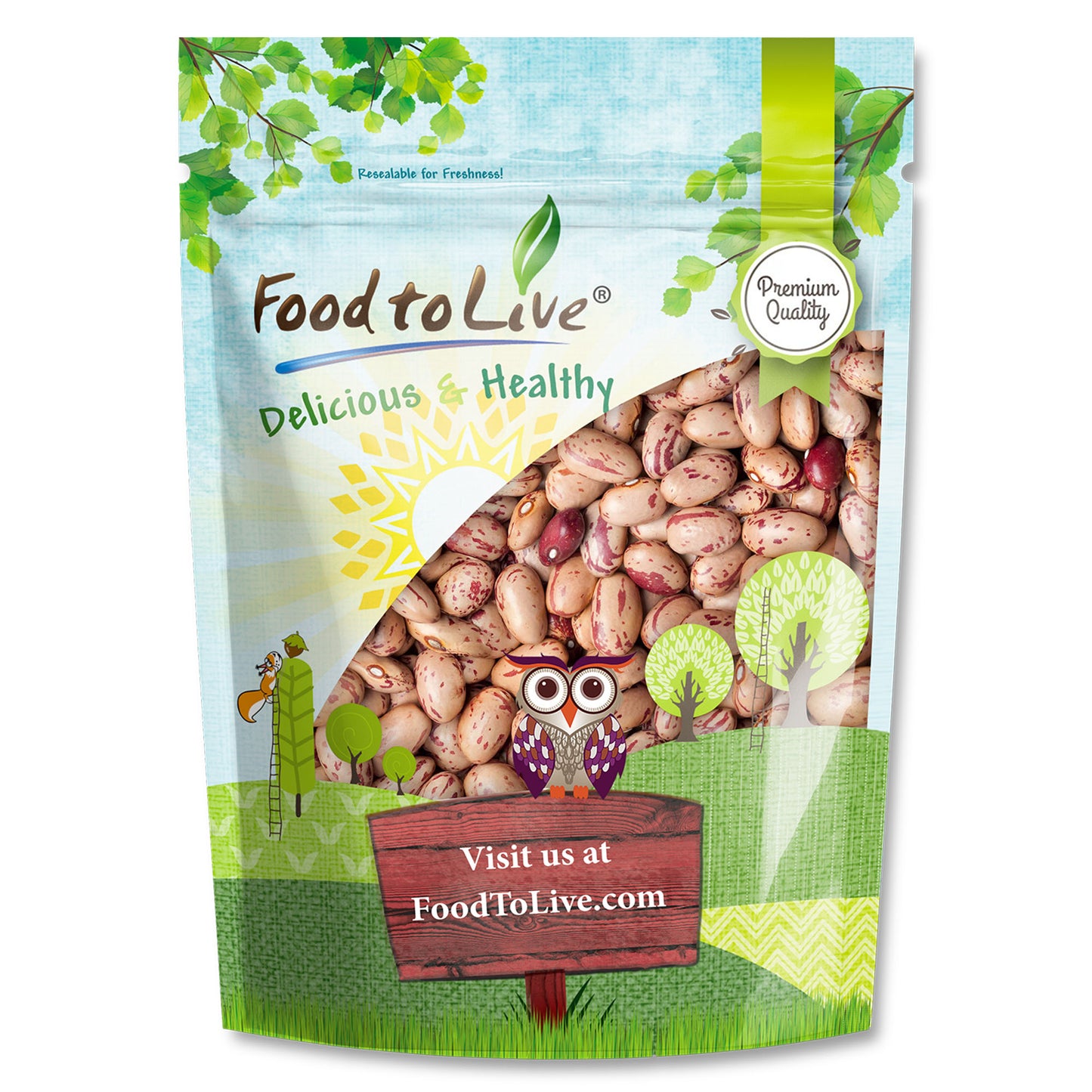 Italian Borlotti Beans – Sproutable, Vegan, Kosher, Bulk – by Food to Live