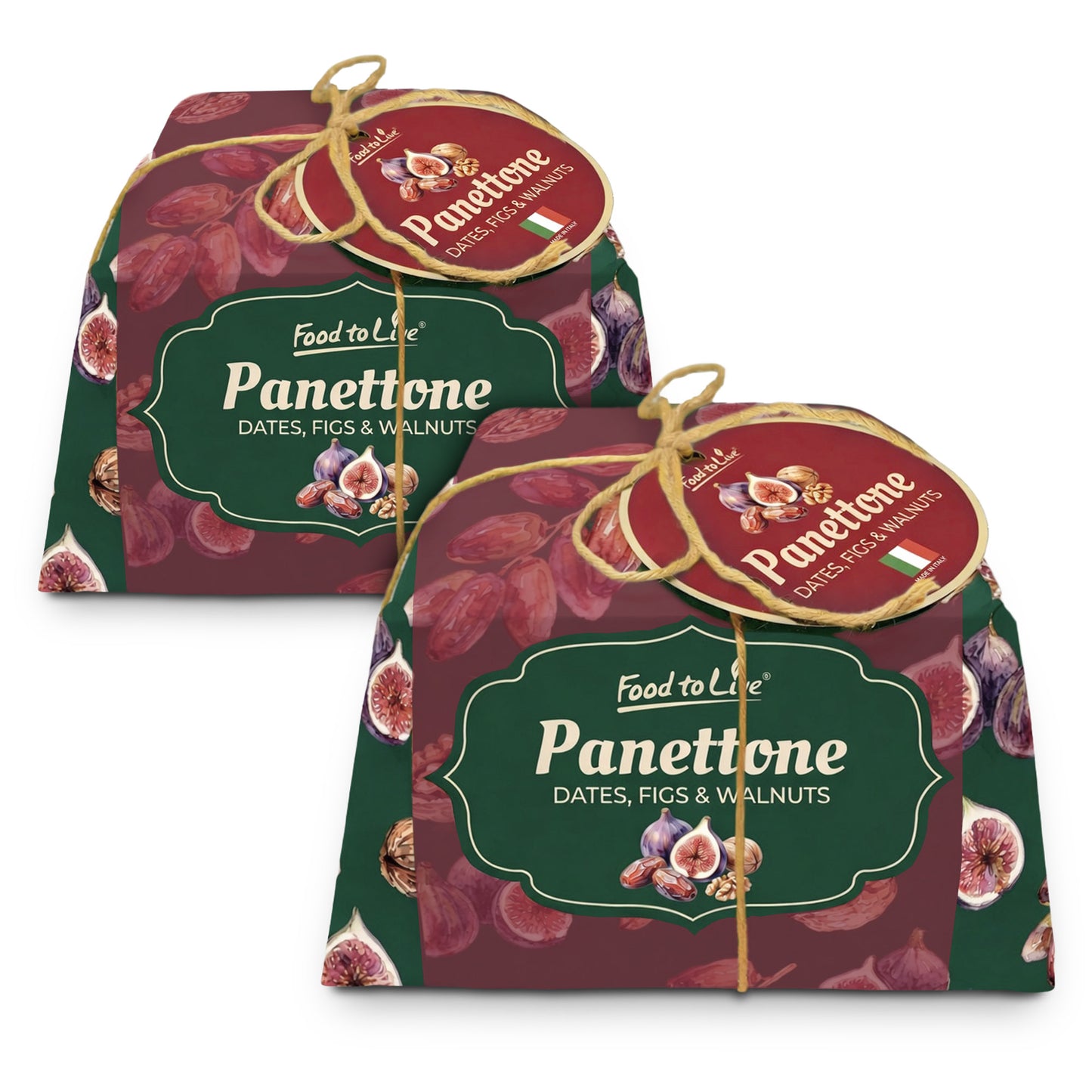 Italian Dates, Figs and Walnuts Panettone, 26.4 oz (750g) - by Food to Live