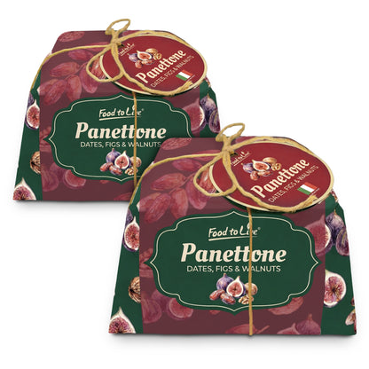 Italian Dates, Figs and Walnuts Panettone, 26.4 oz (750g) - by Food to Live