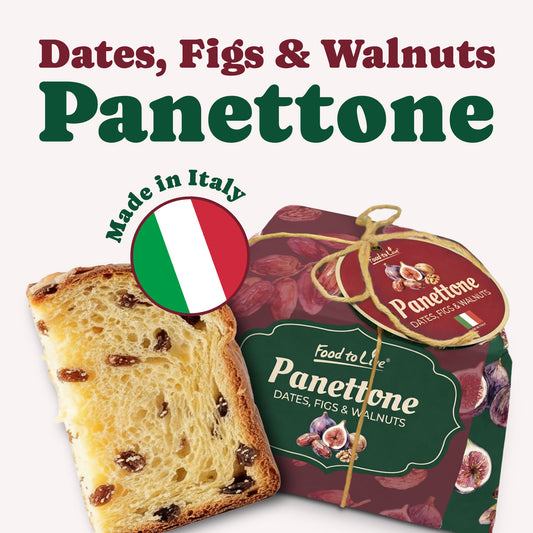 Italian Dates, Figs and Walnuts Panettone, 26.4 oz (750g) - by Food to Live