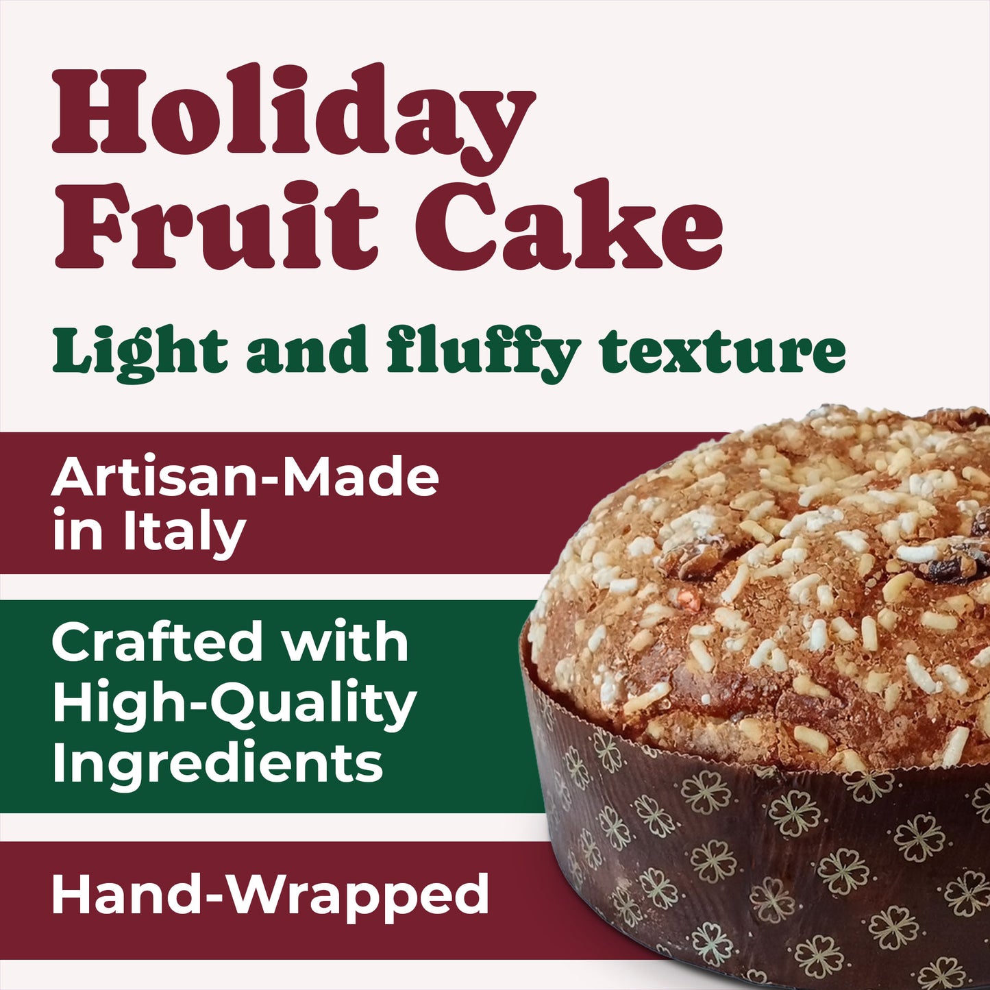 Italian Dates, Figs and Walnuts Panettone, 26.4 oz (750g) - by Food to Live