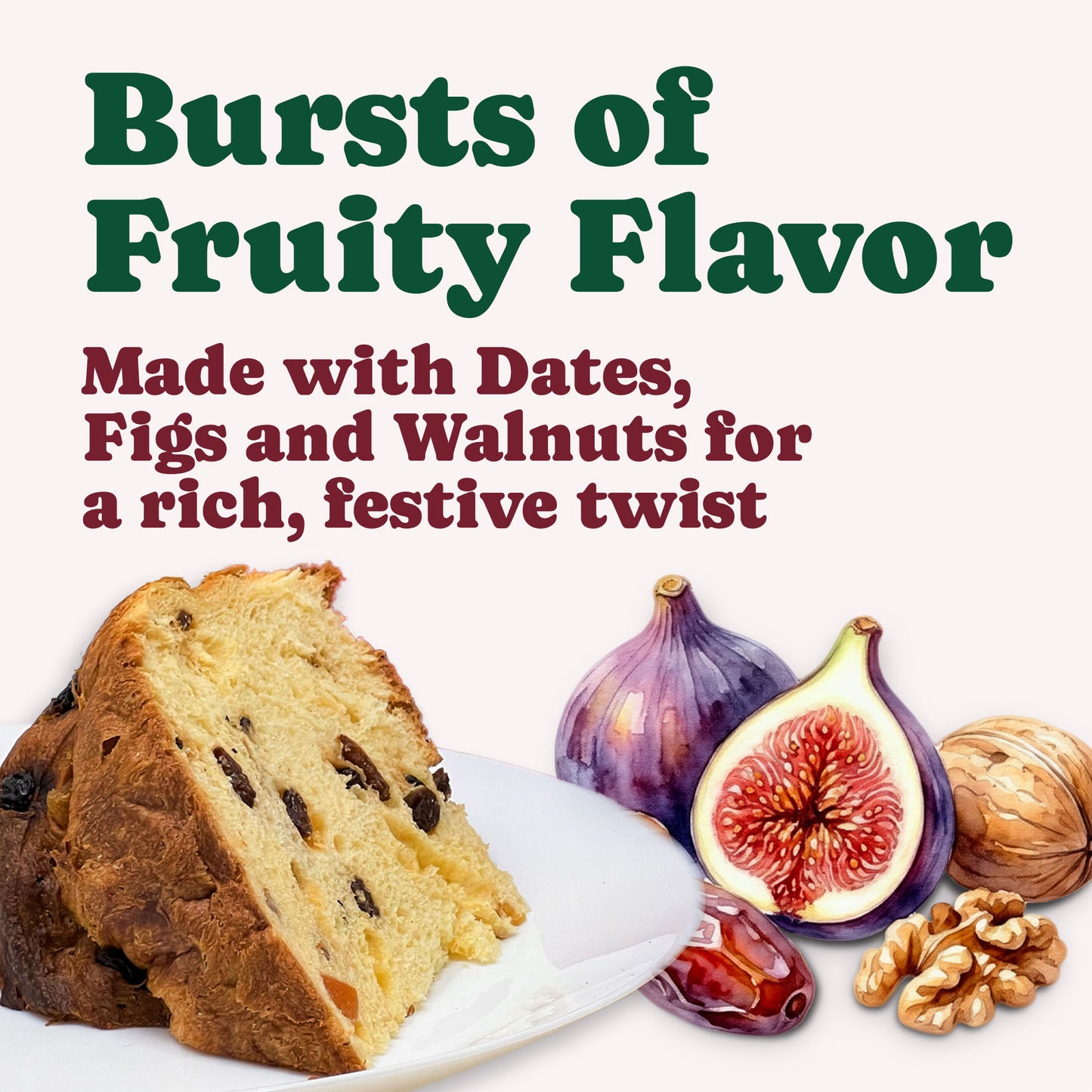Italian Dates, Figs and Walnuts Panettone, 26.4 oz (750g) - by Food to Live