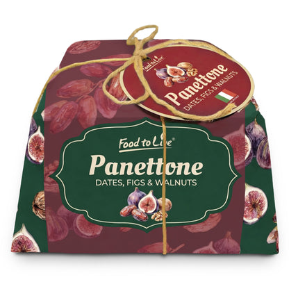 Italian Dates, Figs and Walnuts Panettone, 26.4 oz (750g) - by Food to Live