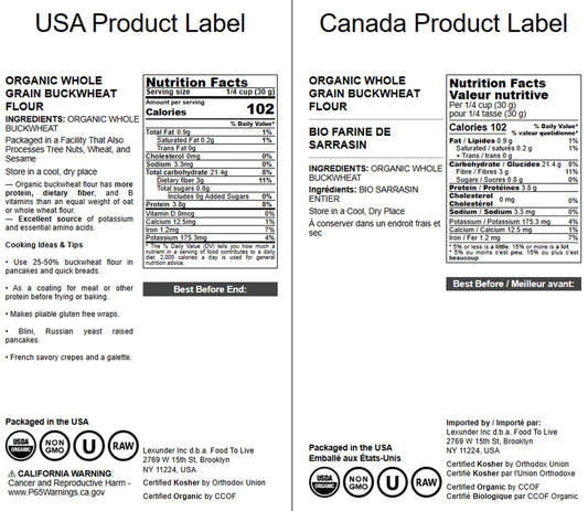 Organic Whole Grain Buckwheat Flour - by Food To Live