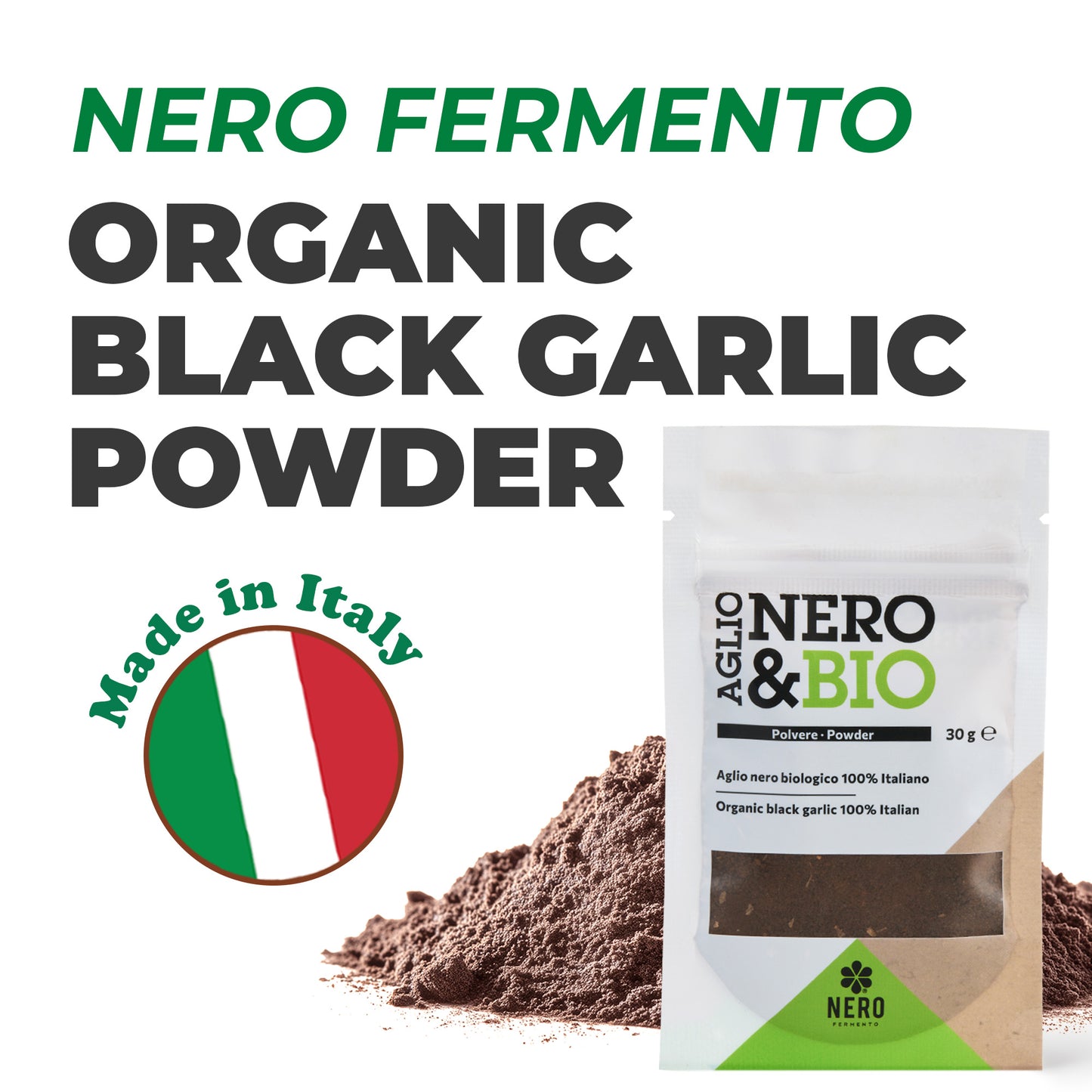 Nero Fermento Organic Black Garlic Powder, 30gr