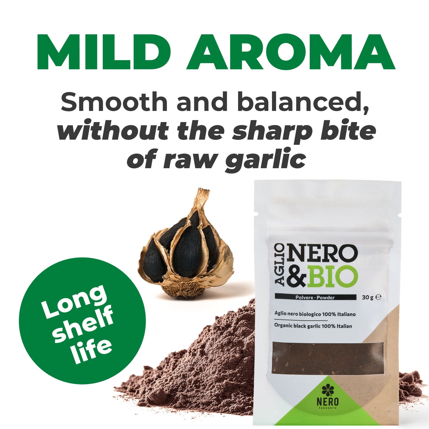 Nero Fermento Organic Black Garlic Powder, 30gr