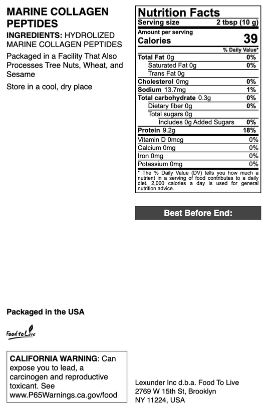 Marine Collagen Peptides - by Food to Live