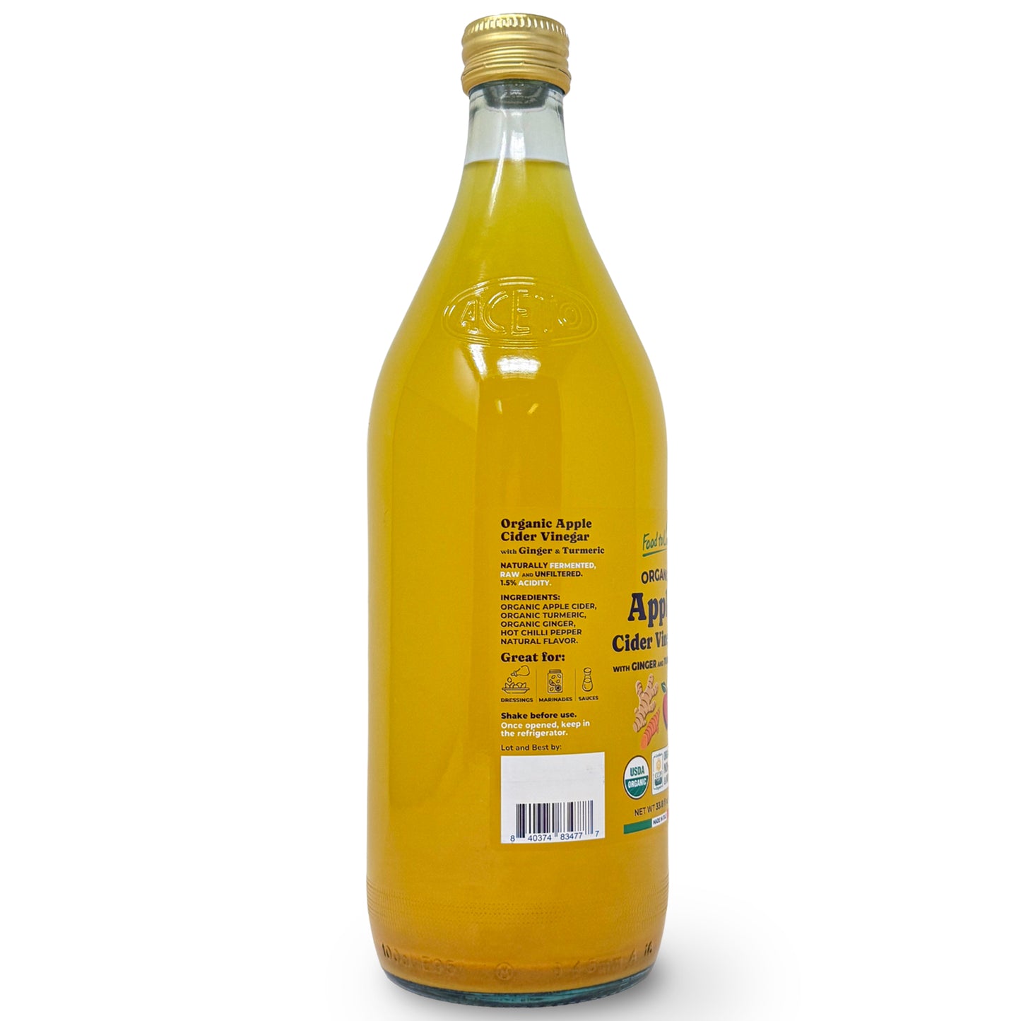 Organic Apple Cider Vinegar with Ginger and Turmeric - by Food To Live