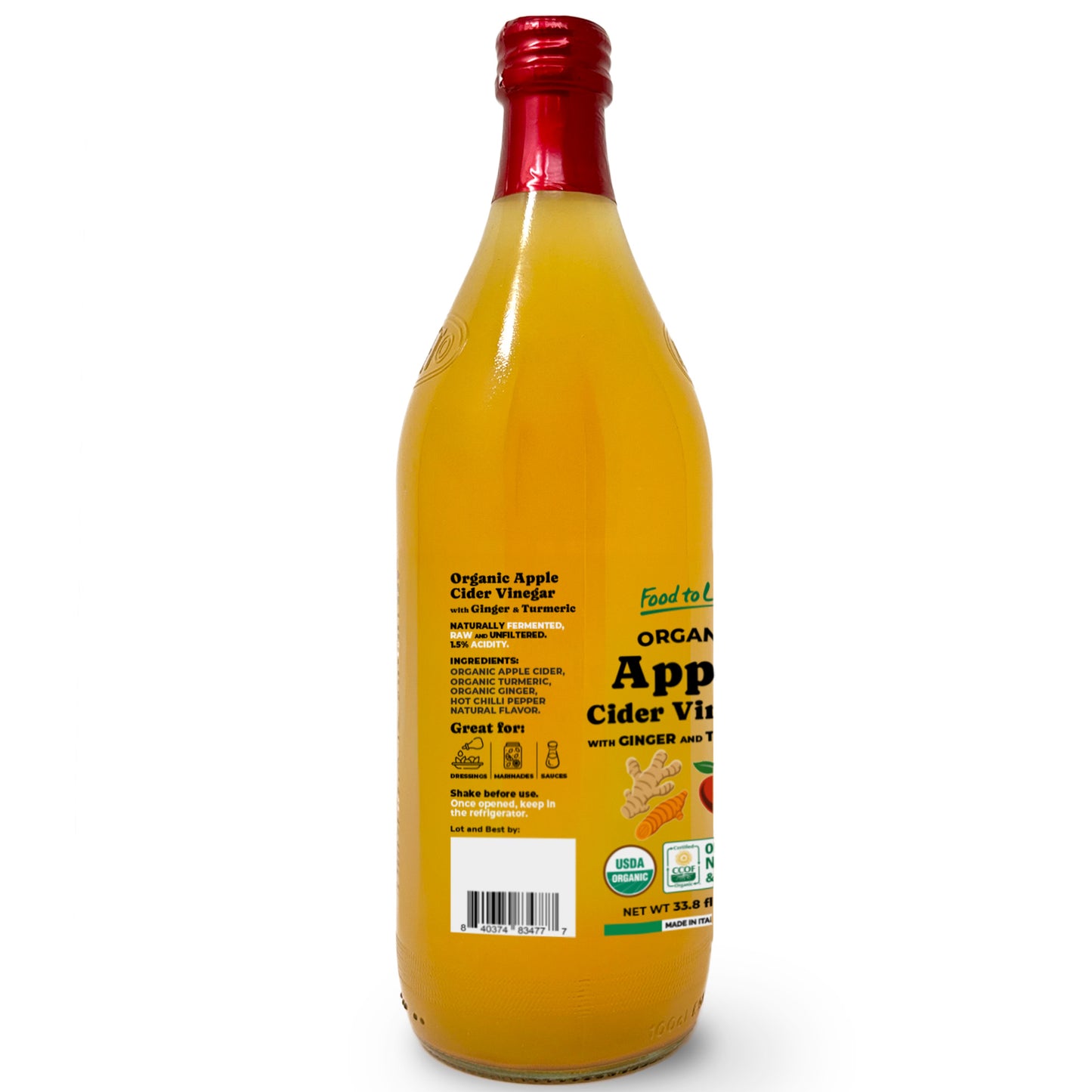 Organic Apple Cider Vinegar with Ginger and Turmeric - by Food To Live