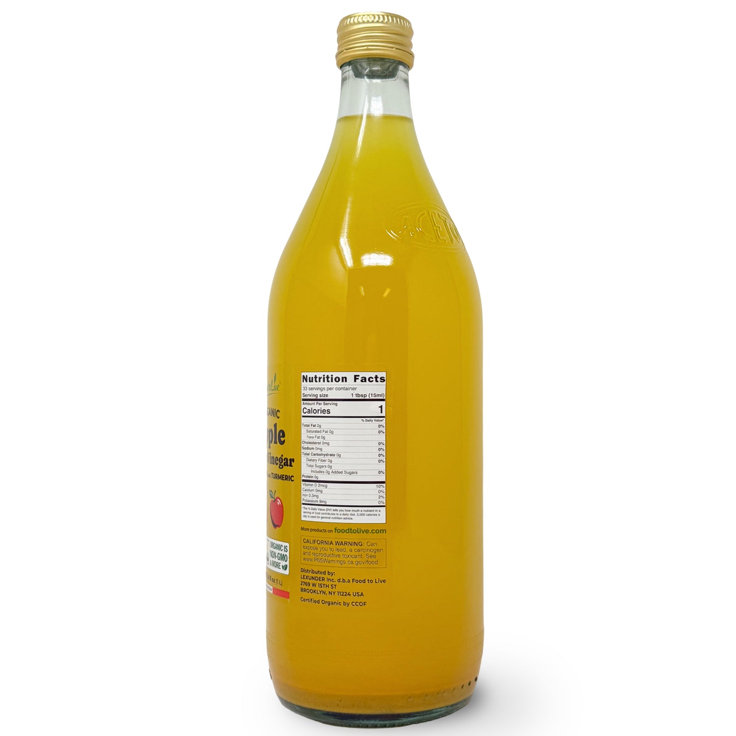 Organic Apple Cider Vinegar with Ginger and Turmeric - by Food To Live