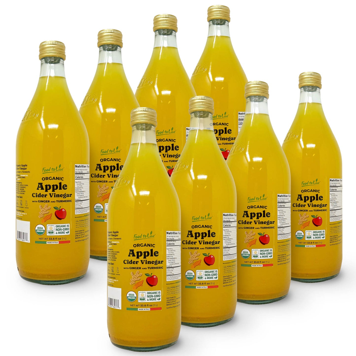 Organic Apple Cider Vinegar with Ginger and Turmeric - by Food To Live