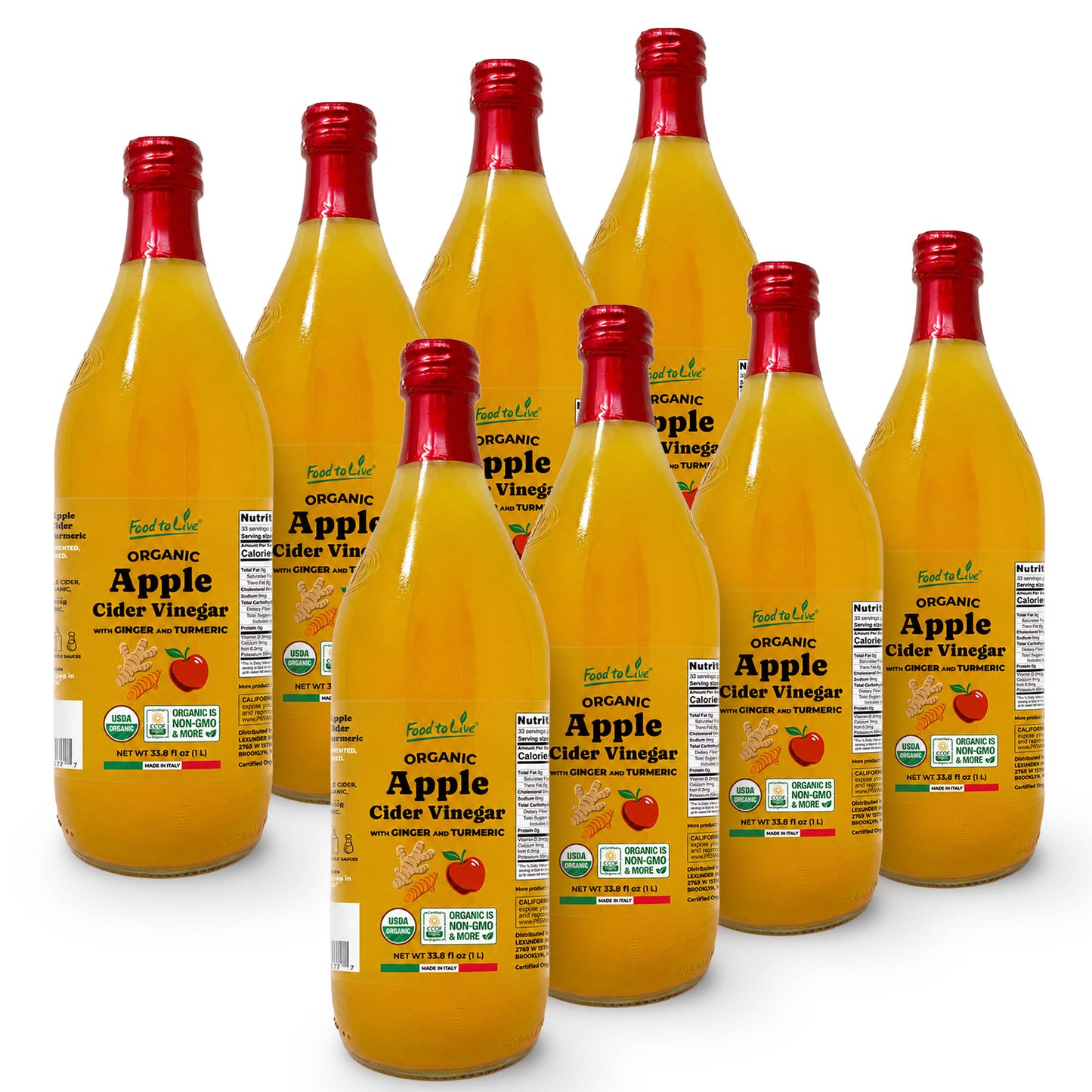Organic Apple Cider Vinegar with Ginger and Turmeric - by Food To Live