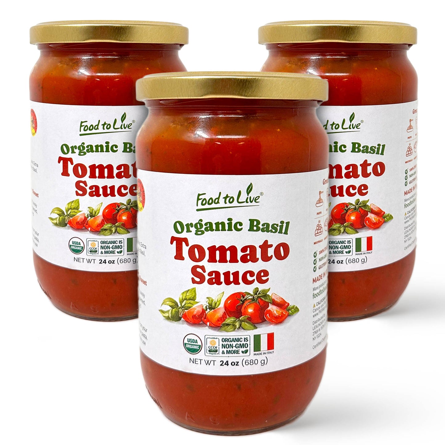 Organic Basil Tomato Sauce - by Food to Live