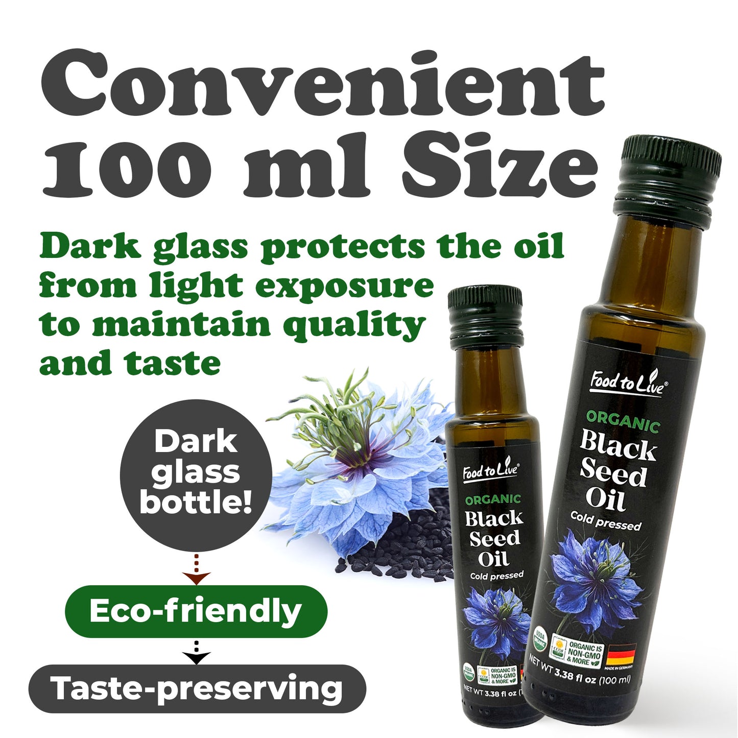 Organic Black Cumin Oil - 100 ml - by Food To Live