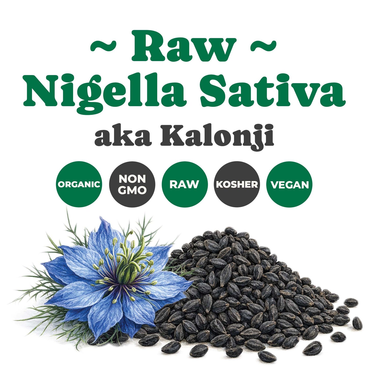 Organic Black Cumin Seeds - Kosher, Vegan, Bulk, Non-GMO, Raw - by Food to Live