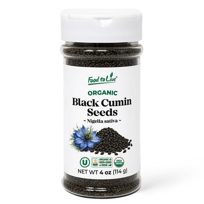 Organic Black Cumin Seeds - Kosher, Vegan, Bulk, Non-GMO, Raw - by Food to Live