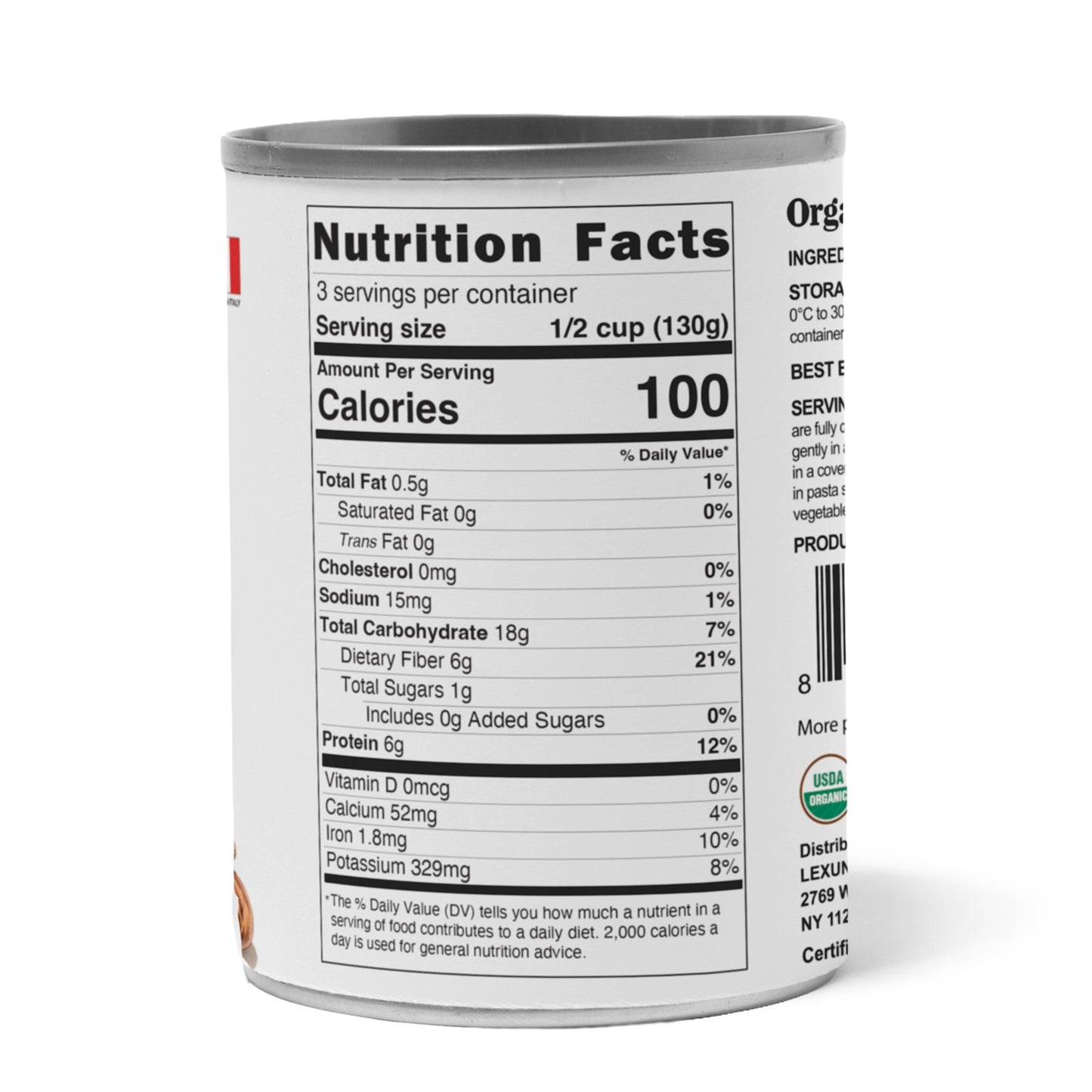 Organic Canned Borlotti Beans, 14 oz - Unsalted, Non-GMO, Vegan - by Food to Live