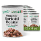 Organic Canned Borlotti Beans, 14 oz - Unsalted, Non-GMO, Vegan - by Food to Live