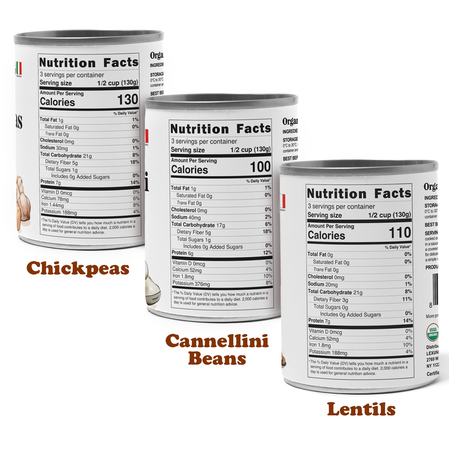 Organic Canned Pulses Bundle, Set of 3 – Ready to Eat, Unsalted, Non-GMO, Vegan – by Food to Live