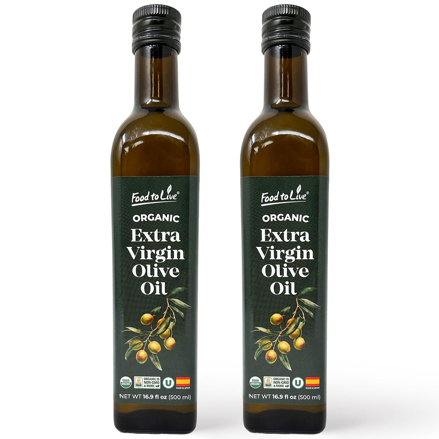 Organic Extra Virgin Olive Oil - 500 ml - by Food To Live