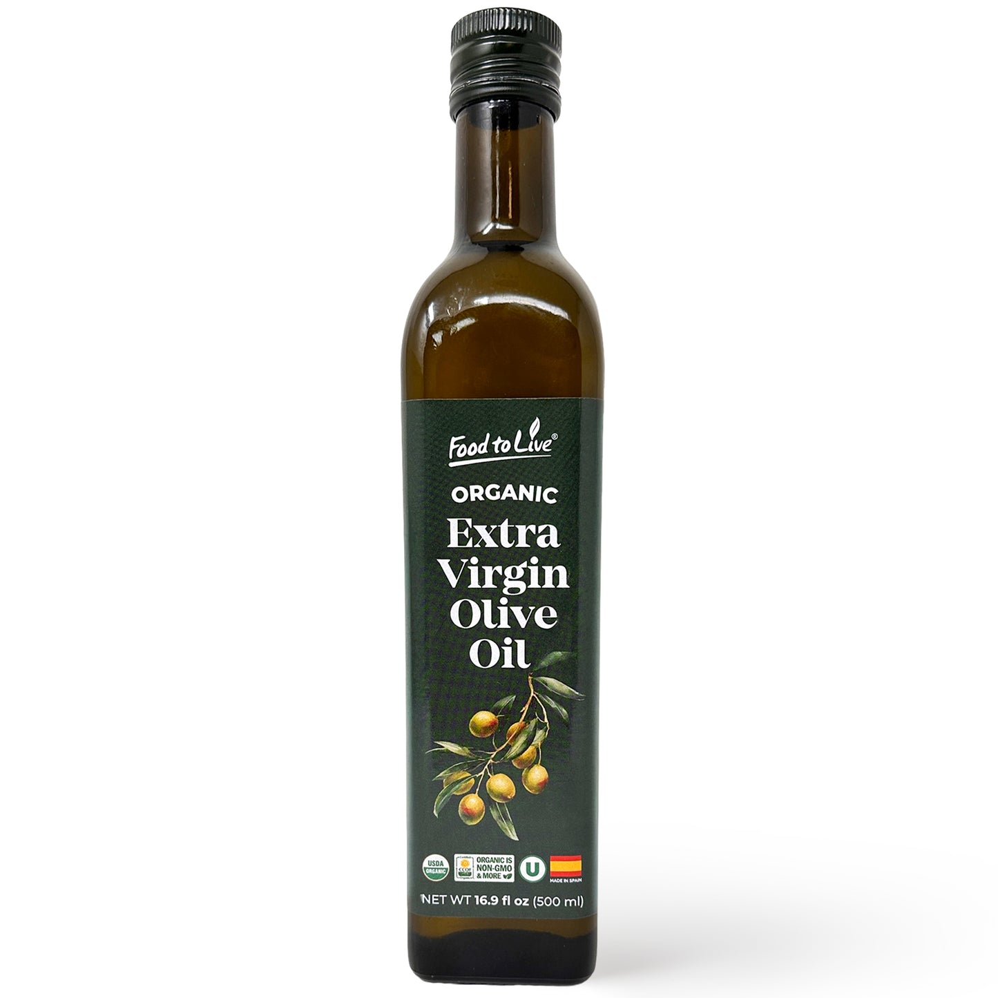 Organic Extra Virgin Olive Oil - 500 ml - by Food To Live