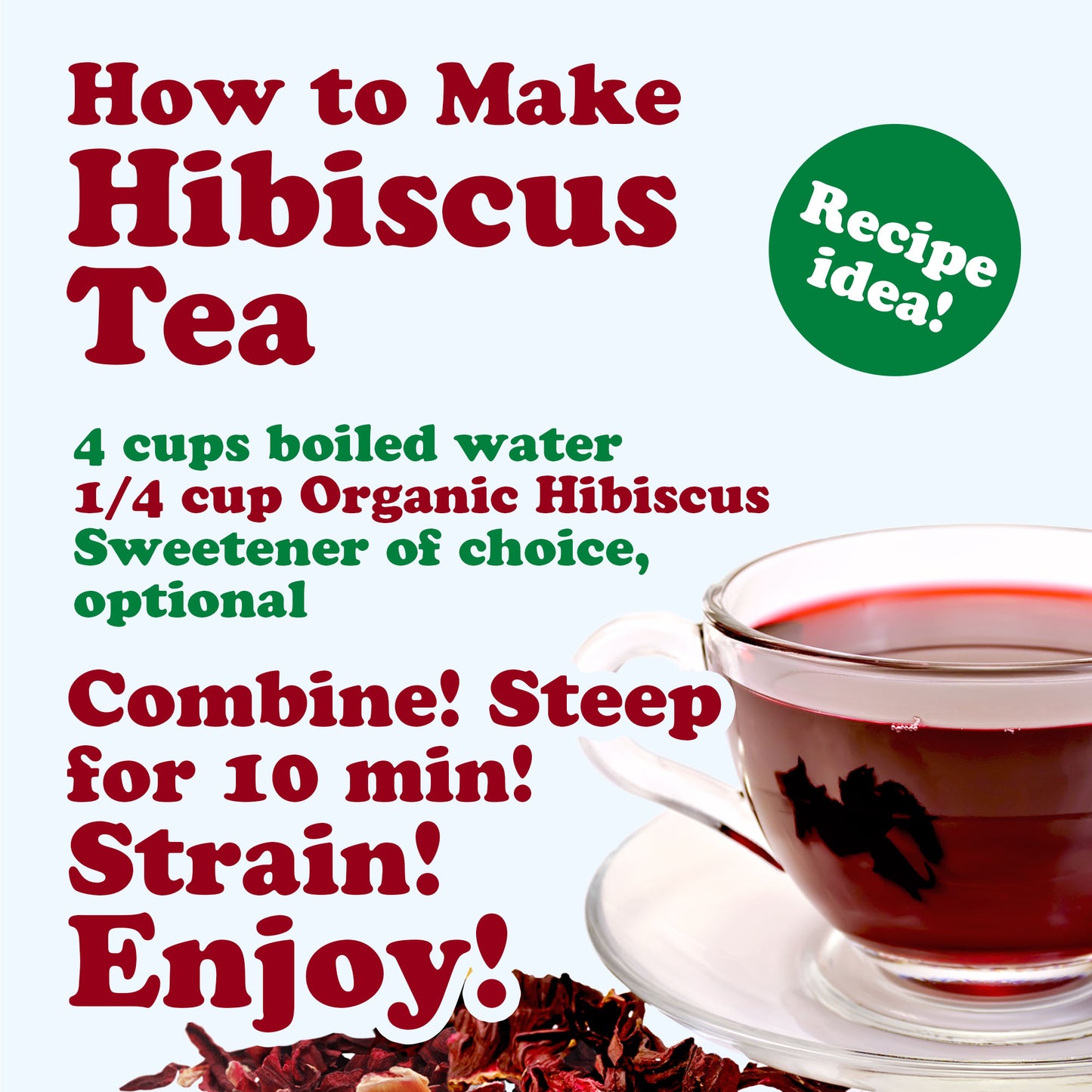 Organic Hibiscus Flowers – Plant-Based, Vegan, Kosher, Bulk – by Food to Live