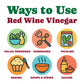 Organic Red Wine Vinegar, 169 fl oz (5 L) –  Non-GMO, Vegan – by Food to Live