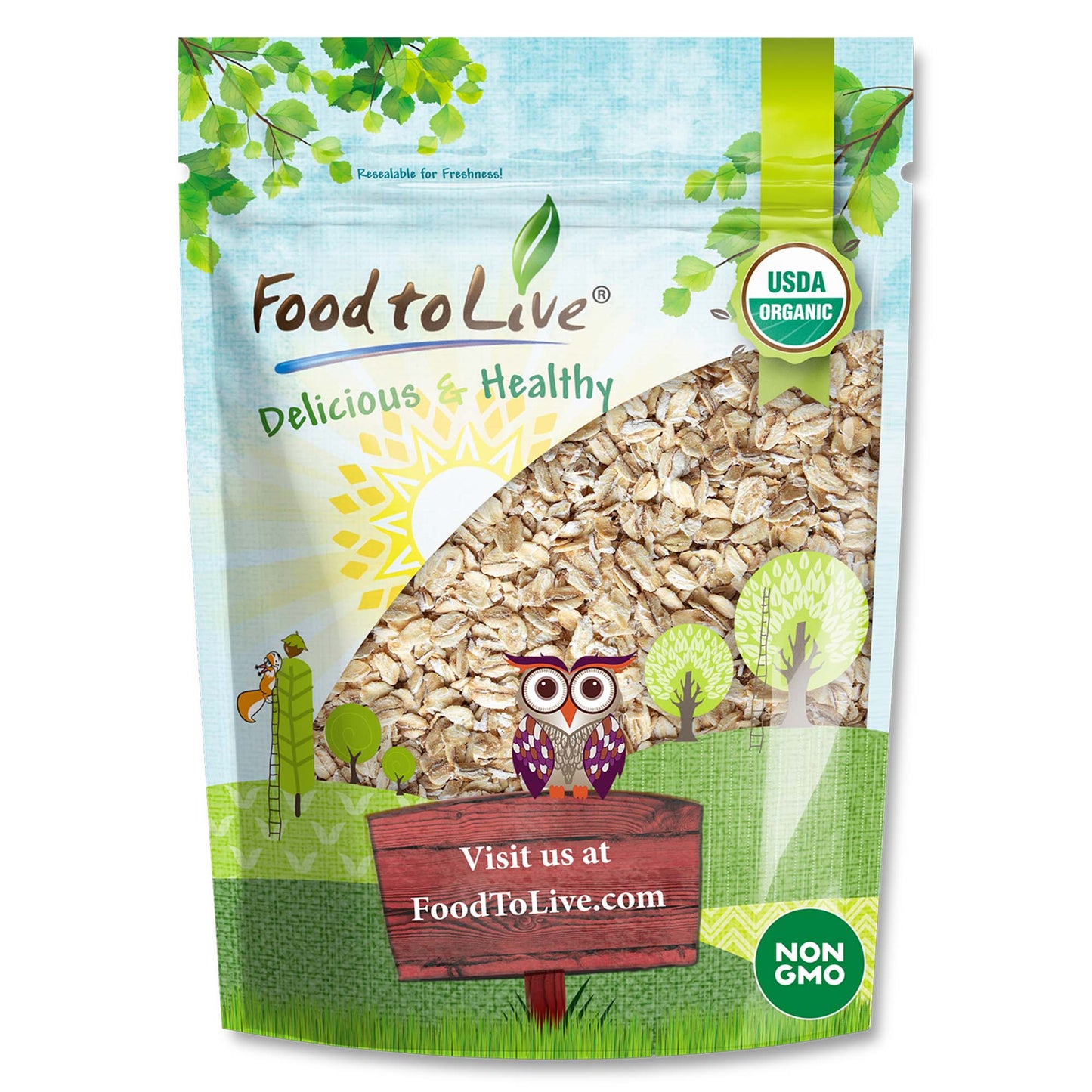 Organic Rolled Oat Flakes - by Food To Live