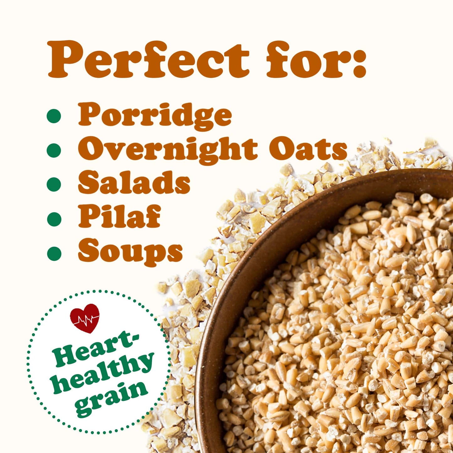 Organic Steel Cut Oats — 100% Whole Grain Irish Oats, Non-GMO Cereal, Non-Irradiated, Vegan, Bulk, Product of the USA