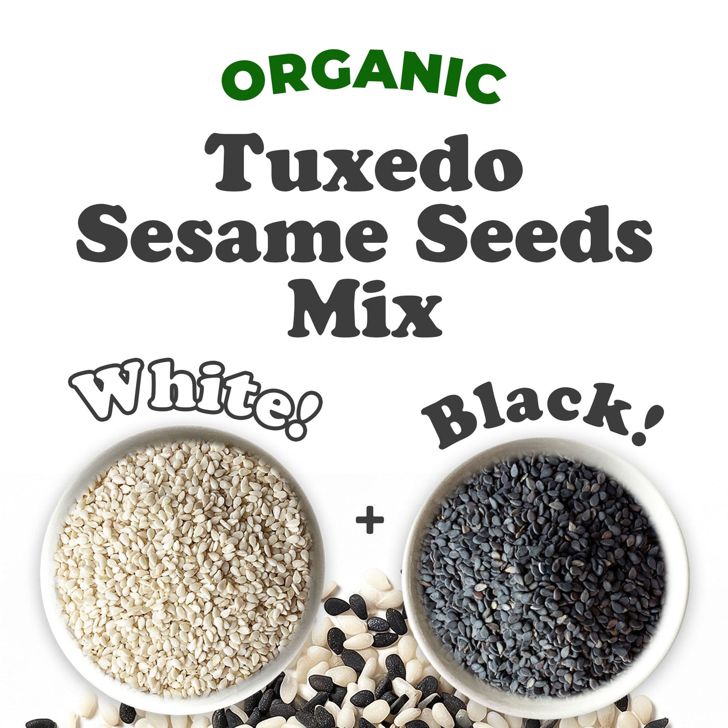 Organic Tuxedo Sesame Seeds - NON-GMO, Vegan, Kosher - by Food to Live